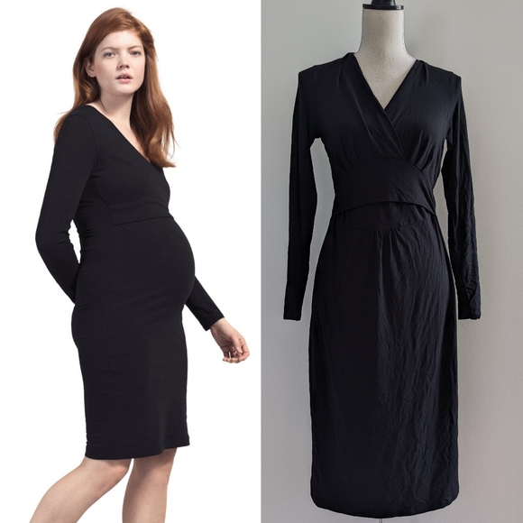 Like new sz S Boob Design black v-neck nursing dress - Picture 1 of 11